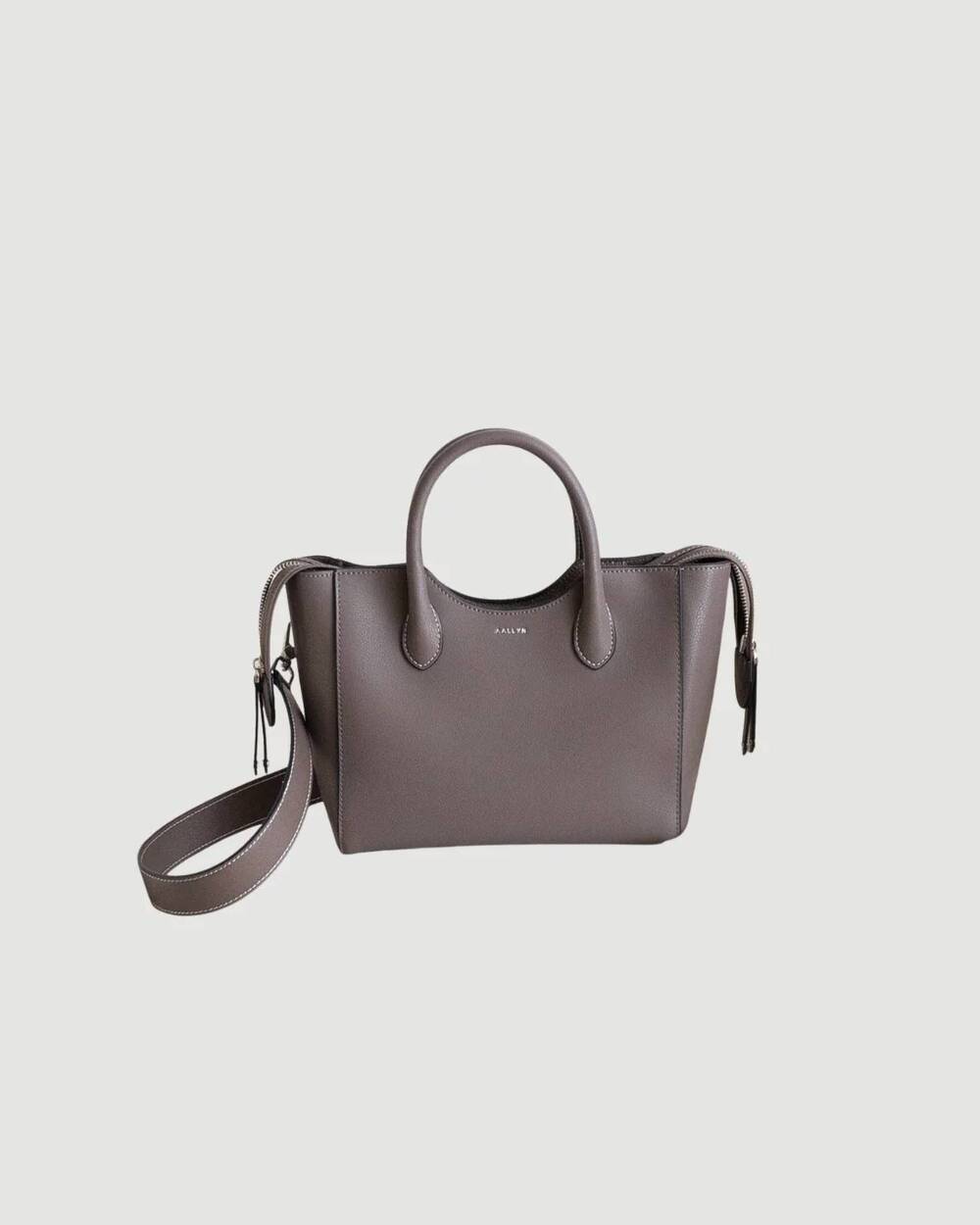 NEW AALLYN women's lilly leather satchel bag in wood berry